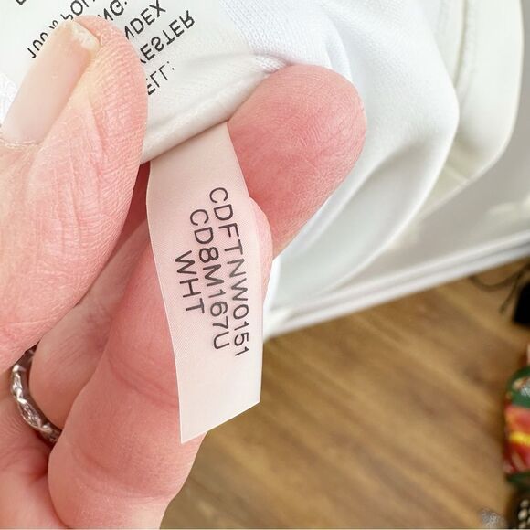 White Cold Shoulder Body Con Calvin Klein Dress Bridal Wedding Guest Prom‎ Sz 8 - Picture 13 of 16